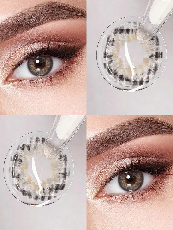 JARWAWA Monthly Natural Big Eyes Cosmetic Lenses Brown Gray 2Pcs Prescription Pupil Eye Contacts Korean Cosmetic Beayty Fashion