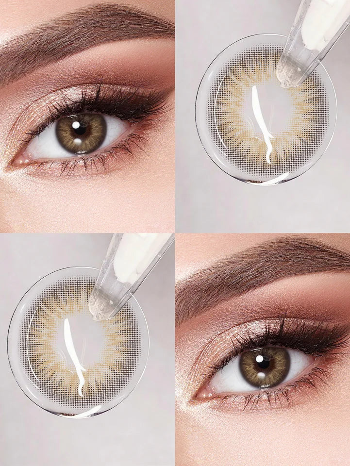 JARWAWA Monthly Natural Big Eyes Cosmetic Lenses Brown Gray 2Pcs Prescription Pupil Eye Contacts Korean Cosmetic Beayty Fashion
