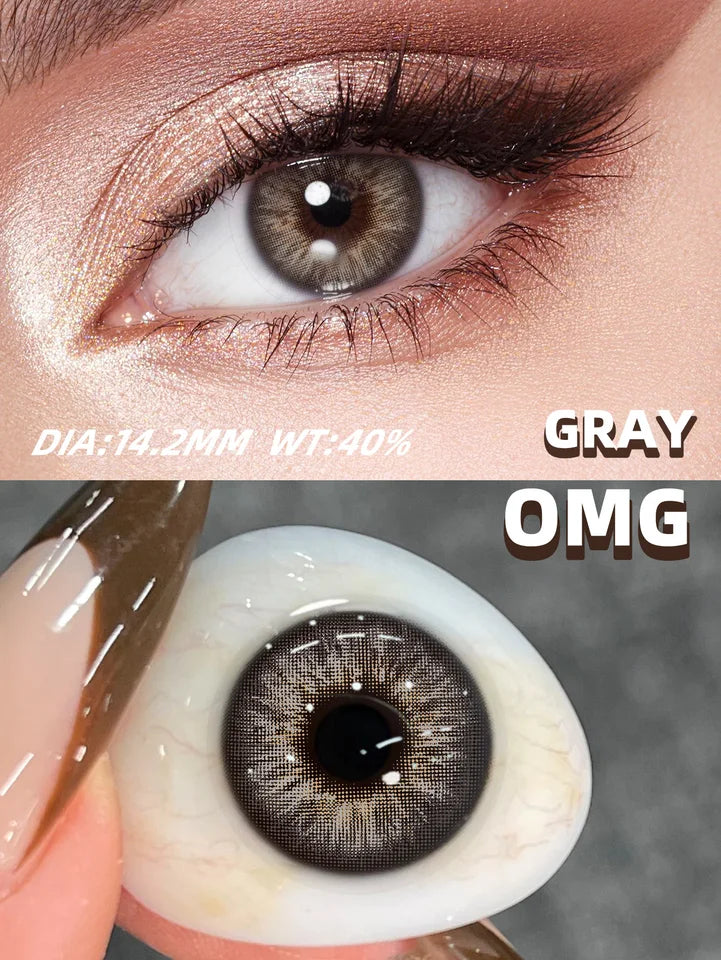 JARWAWA Monthly Natural Big Eyes Cosmetic Lenses Brown Gray 2Pcs Prescription Pupil Eye Contacts Korean Cosmetic Beayty Fashion