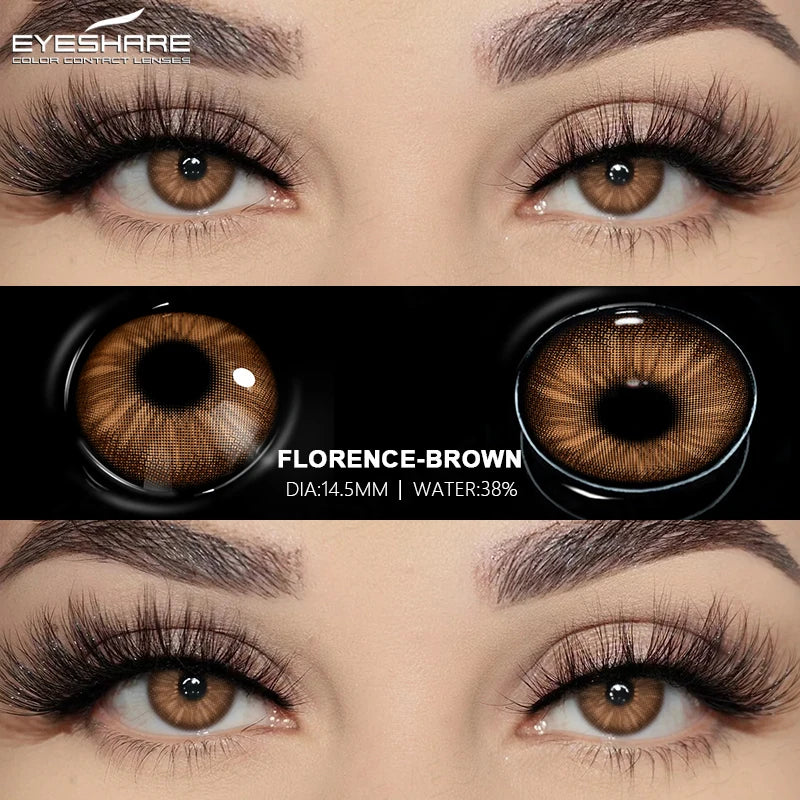 EYESHARE 2pcs Natural Colored Contact Lenses Brown Lenses Fashion Blue Gray Beauty Lenses Green Colored Pupils Eyes Makeup Lens