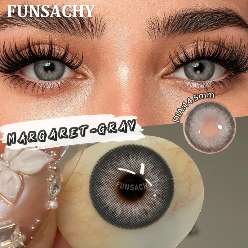 FUNSACHY 1 Pair Green Pupils for Eyes Colored Contact Lenses Natural Brown Makeup Lens Fast Shipping Yearly Cosmetic Gray Lens