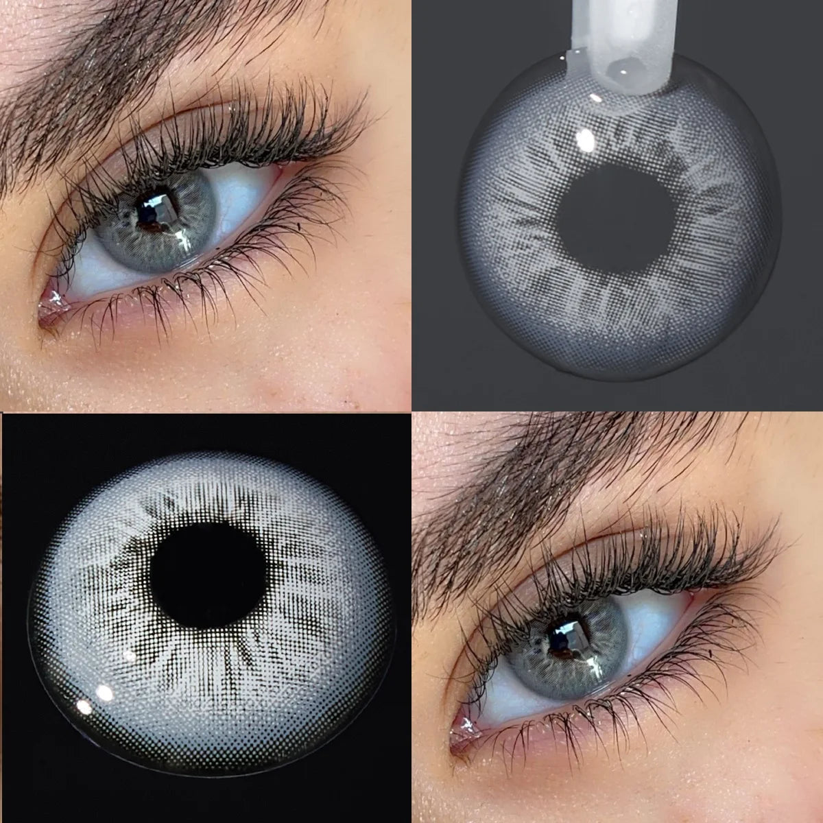 Lalens Unspoken Brown Blue Natural Soft Colored Contact Lenses 14.2mm Grey Yearly Wear Natural Eye Contacts for Daily Cosmetic