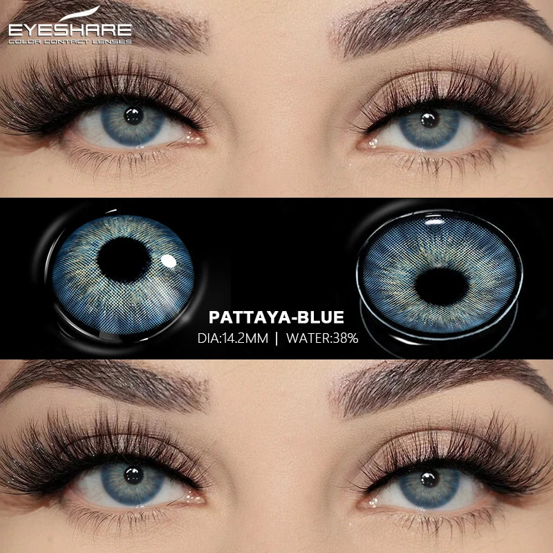 EYESHARE 2pcs Natural Colored Contact Lenses Brown Lenses Fashion Blue Gray Beauty Lenses Green Colored Pupils Eyes Makeup Lens