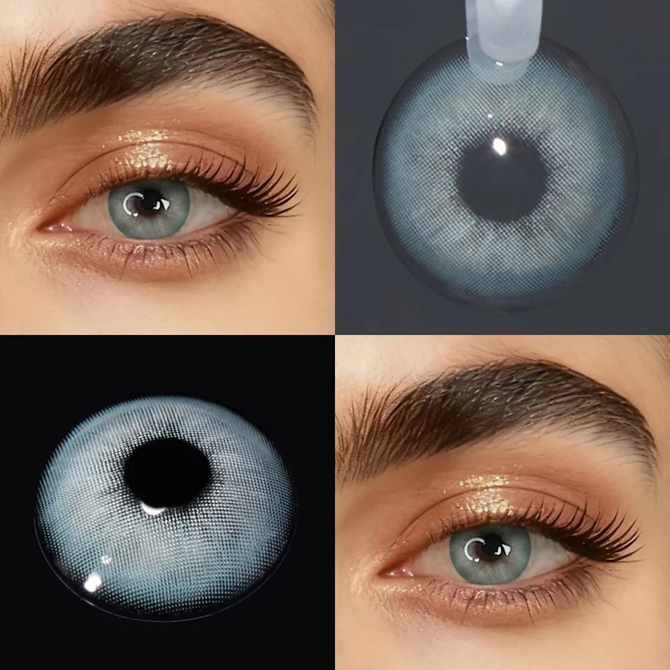 Lalens Rome Times Grey 14.2mm Small Pupil Natural Colored Contact Lenses Yearly Disposable Fashion Eye Contacts for Daily Makeup