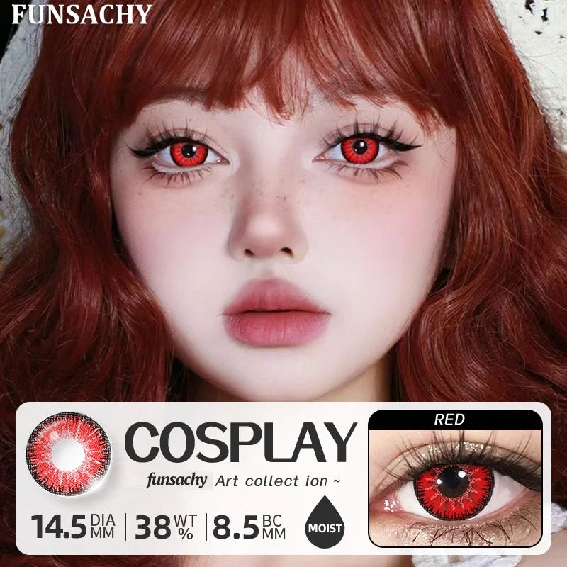 FUNSACHY 1 Pair New Demon Cosplay Contact Lenses for Halloween 2026 Cosplay Makeup Party Contact Lens Vampire Witch Softlens