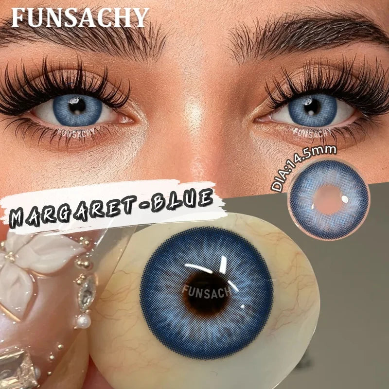 FUNSACHY 1 Pair Green Pupils for Eyes Colored Contact Lenses Natural Brown Makeup Lens Fast Shipping Yearly Cosmetic Gray Lens