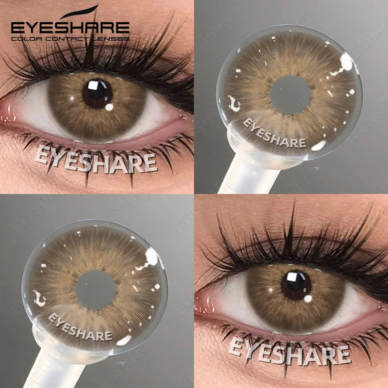 EYESHARE 1pair Color Contact Lenses Softlens for Eyes Lenses Cosmetic Eyecontacts Brown Colored Contact Lenses For Eyes