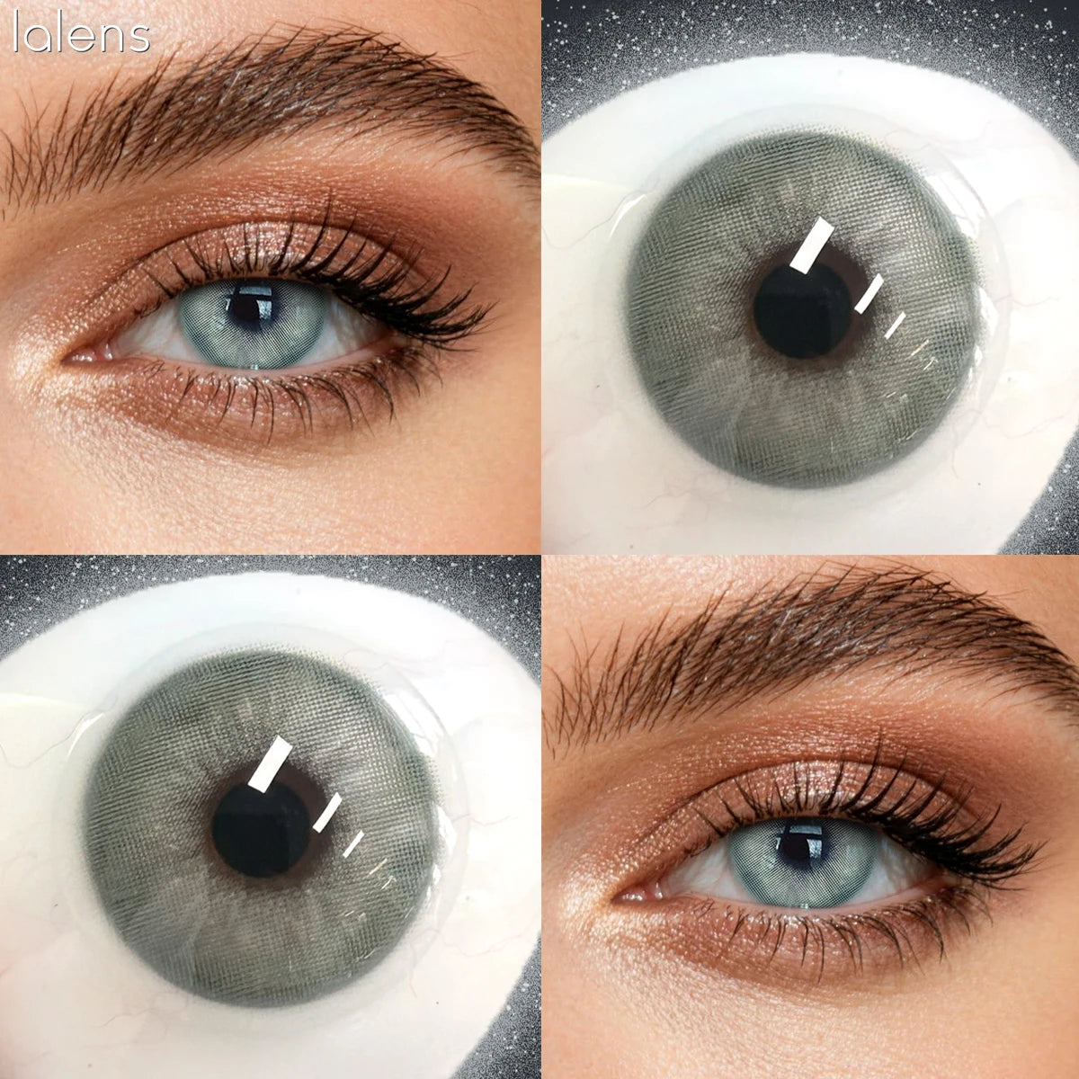 Lalens Rome Times Grey 14.2mm Small Pupil Natural Colored Contact Lenses Yearly Disposable Fashion Eye Contacts for Daily Makeup