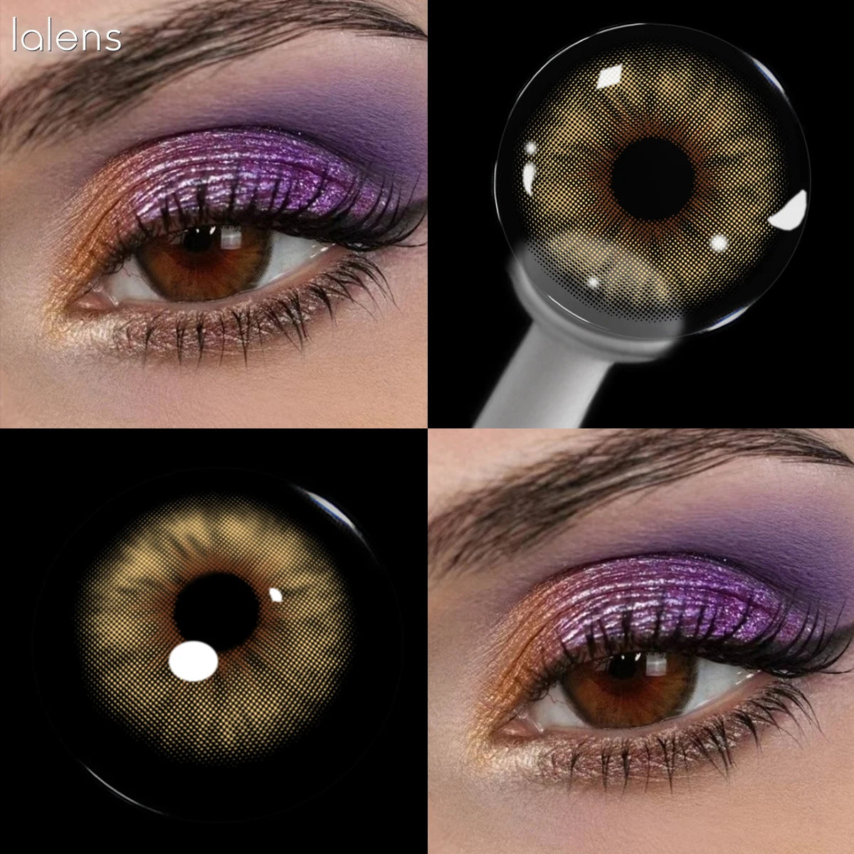 Lalens 14.2mm Cleopatra Brown Korean Design Colored Contact Lenses Half Yearly Small Pupil Natural Eye Contacts for Daily Makeup