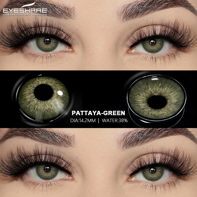 EYESHARE 2pcs Natural Colored Contact Lenses Brown Lenses Fashion Blue Gray Beauty Lenses Green Colored Pupils Eyes Makeup Lens