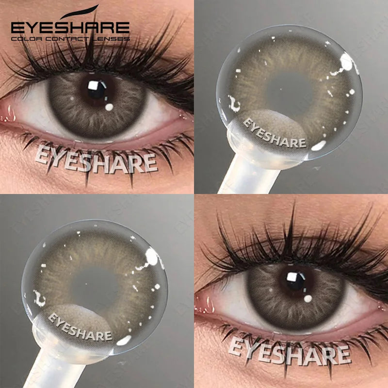 EYESHARE 1pair Color Contact Lenses Softlens for Eyes Lenses Cosmetic Eyecontacts Brown Colored Contact Lenses For Eyes