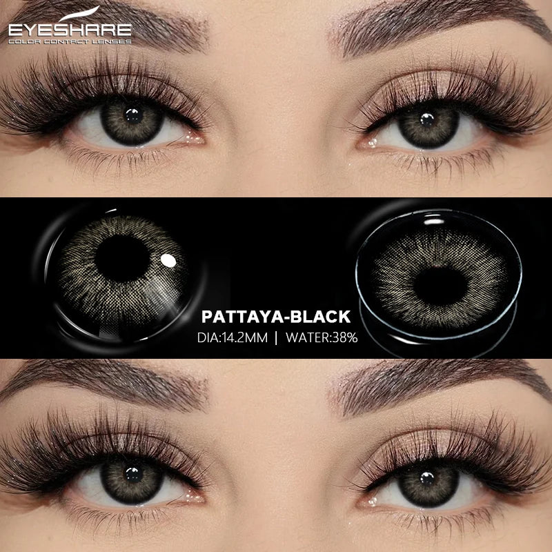 EYESHARE 2pcs Natural Colored Contact Lenses Brown Lenses Fashion Blue Gray Beauty Lenses Green Colored Pupils Eyes Makeup Lens