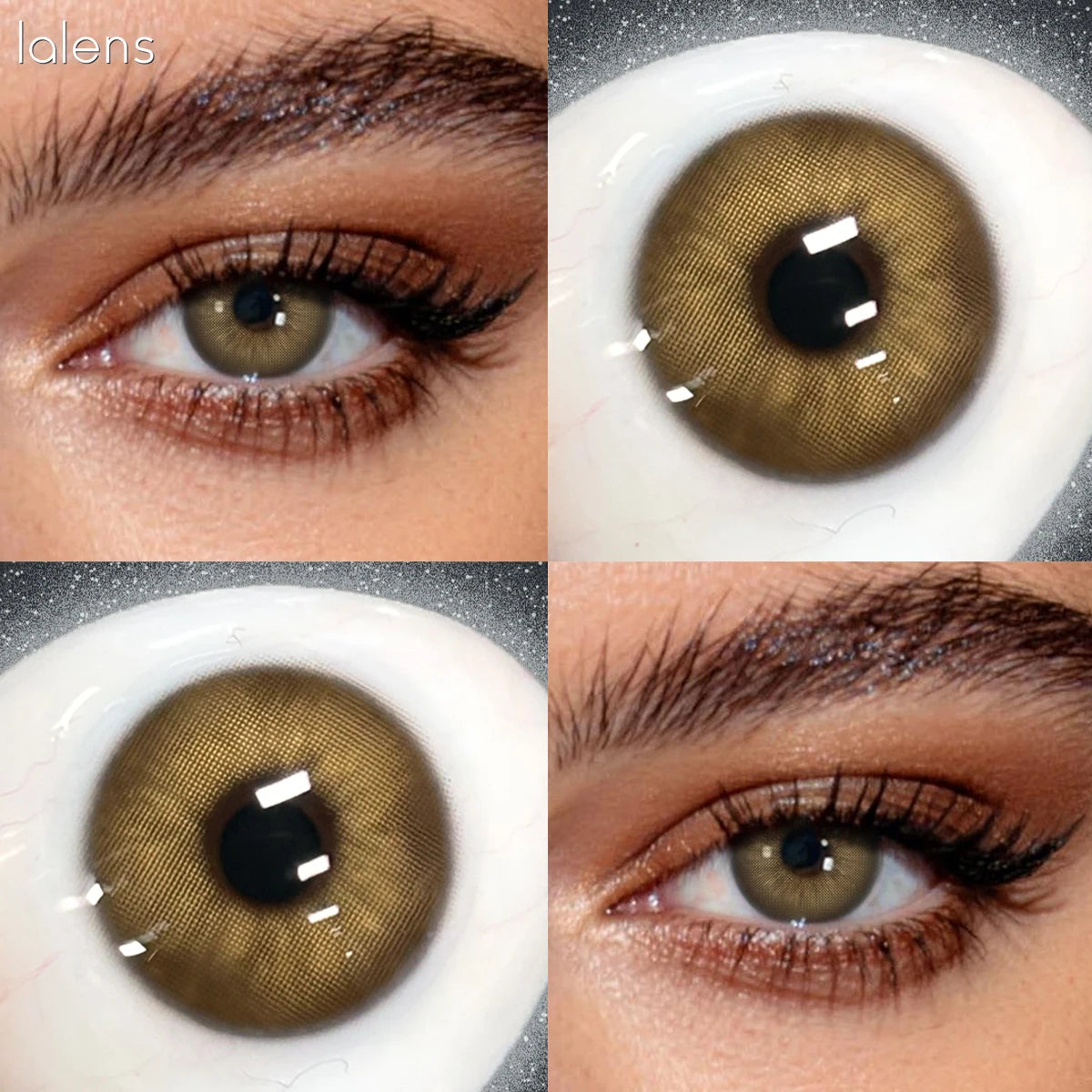 Lalens Rome Times Grey 14.2mm Small Pupil Natural Colored Contact Lenses Yearly Disposable Fashion Eye Contacts for Daily Makeup