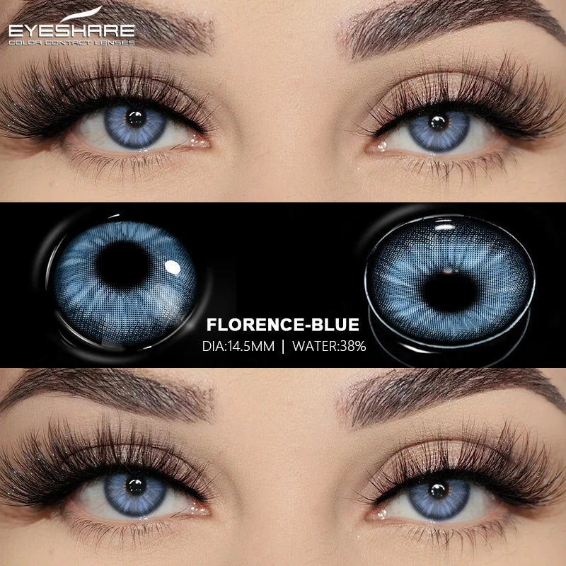 EYESHARE 2pcs Natural Colored Contact Lenses Brown Lenses Fashion Blue Gray Beauty Lenses Green Colored Pupils Eyes Makeup Lens
