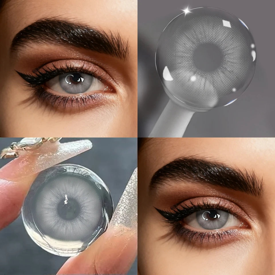 Lalens Rome Times Grey 14.2mm Small Pupil Natural Colored Contact Lenses Yearly Disposable Fashion Eye Contacts for Daily Makeup