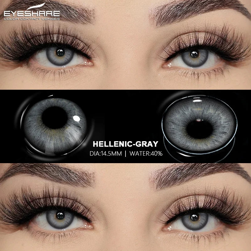 EYESHARE 2pcs Natural Colored Contact Lenses Brown Lenses Fashion Blue Gray Beauty Lenses Green Colored Pupils Eyes Makeup Lens