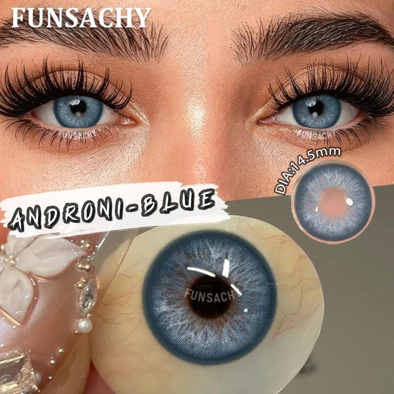 FUNSACHY 1 Pair Green Pupils for Eyes Colored Contact Lenses Natural Brown Makeup Lens Fast Shipping Yearly Cosmetic Gray Lens