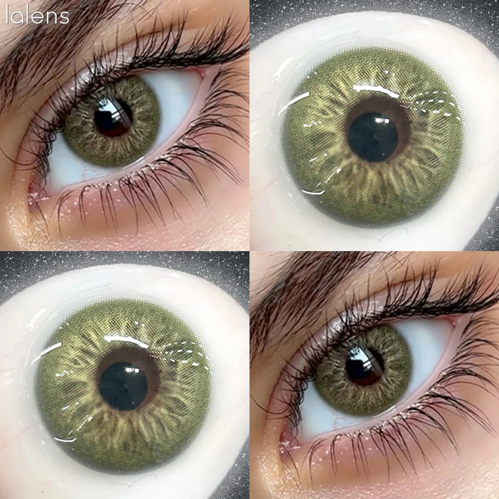 Lalens Unspoken Brown Blue Natural Soft Colored Contact Lenses 14.2mm Grey Yearly Wear Natural Eye Contacts for Daily Cosmetic
