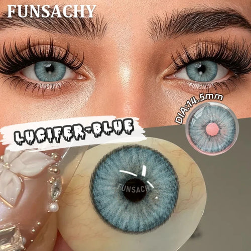 FUNSACHY 1 Pair Green Pupils for Eyes Colored Contact Lenses Natural Brown Makeup Lens Fast Shipping Yearly Cosmetic Gray Lens