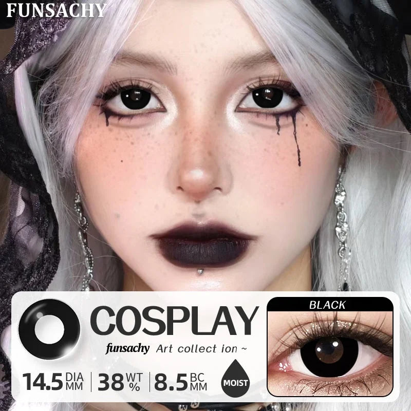 FUNSACHY 1 Pair New Demon Cosplay Contact Lenses for Halloween 2026 Cosplay Makeup Party Contact Lens Vampire Witch Softlens
