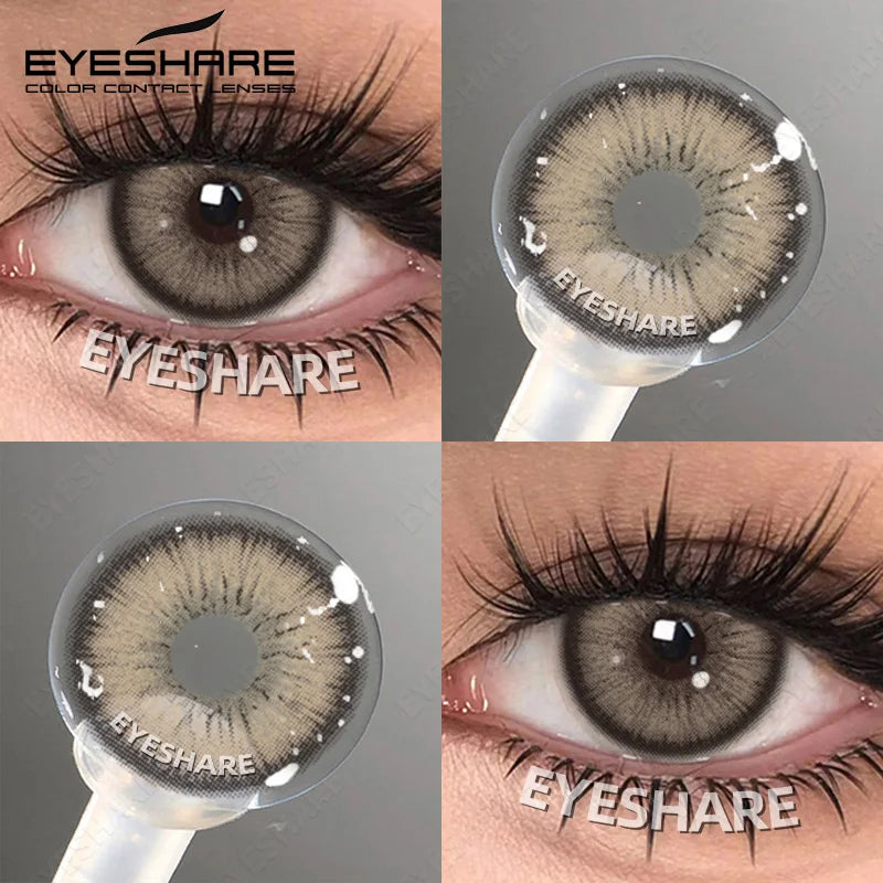 EYESHARE 1pair Color Contact Lenses Softlens for Eyes Lenses Cosmetic Eyecontacts Brown Colored Contact Lenses For Eyes