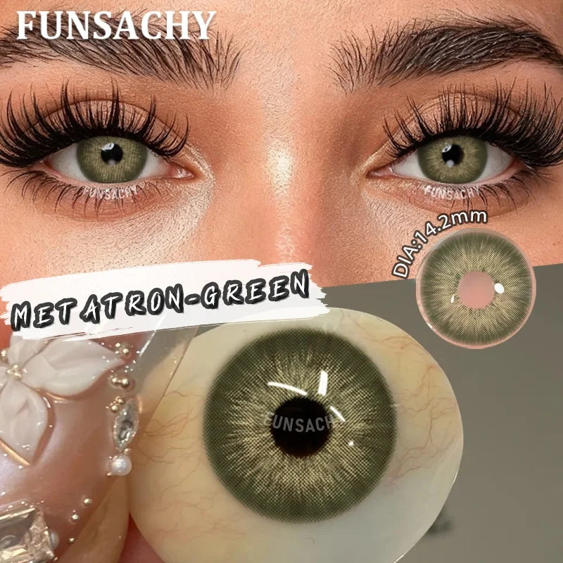 FUNSACHY 1 Pair Green Pupils for Eyes Colored Contact Lenses Natural Brown Makeup Lens Fast Shipping Yearly Cosmetic Gray Lens