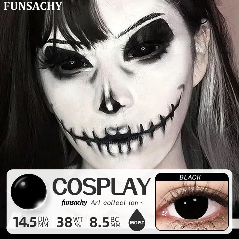 FUNSACHY 1 Pair New Demon Cosplay Contact Lenses for Halloween 2026 Cosplay Makeup Party Contact Lens Vampire Witch Softlens