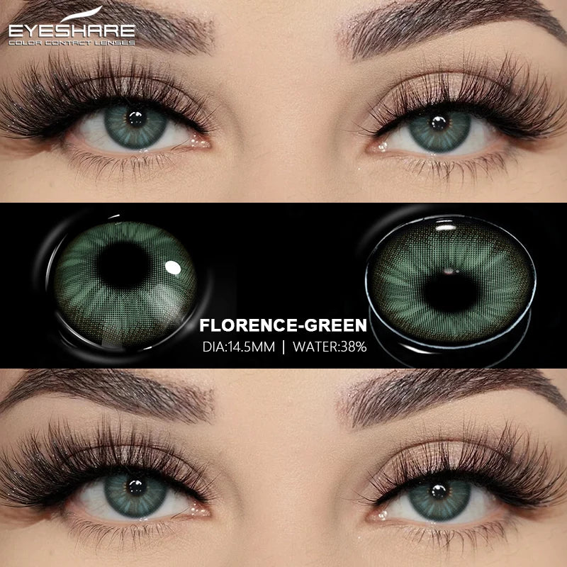 EYESHARE 2pcs Natural Colored Contact Lenses Brown Lenses Fashion Blue Gray Beauty Lenses Green Colored Pupils Eyes Makeup Lens