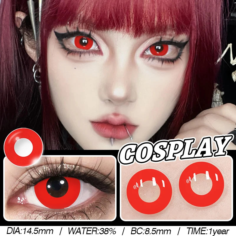 FUNSACHY 1 Pair New Demon Cosplay Contact Lenses for Halloween 2026 Cosplay Makeup Party Contact Lens Vampire Witch Softlens