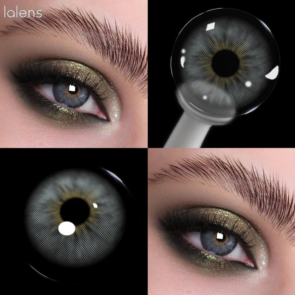 Lalens 14.2mm Cleopatra Brown Korean Design Colored Contact Lenses Half Yearly Small Pupil Natural Eye Contacts for Daily Makeup