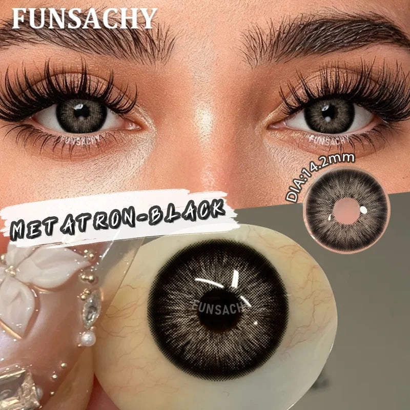 FUNSACHY 1 Pair Green Pupils for Eyes Colored Contact Lenses Natural Brown Makeup Lens Fast Shipping Yearly Cosmetic Gray Lens