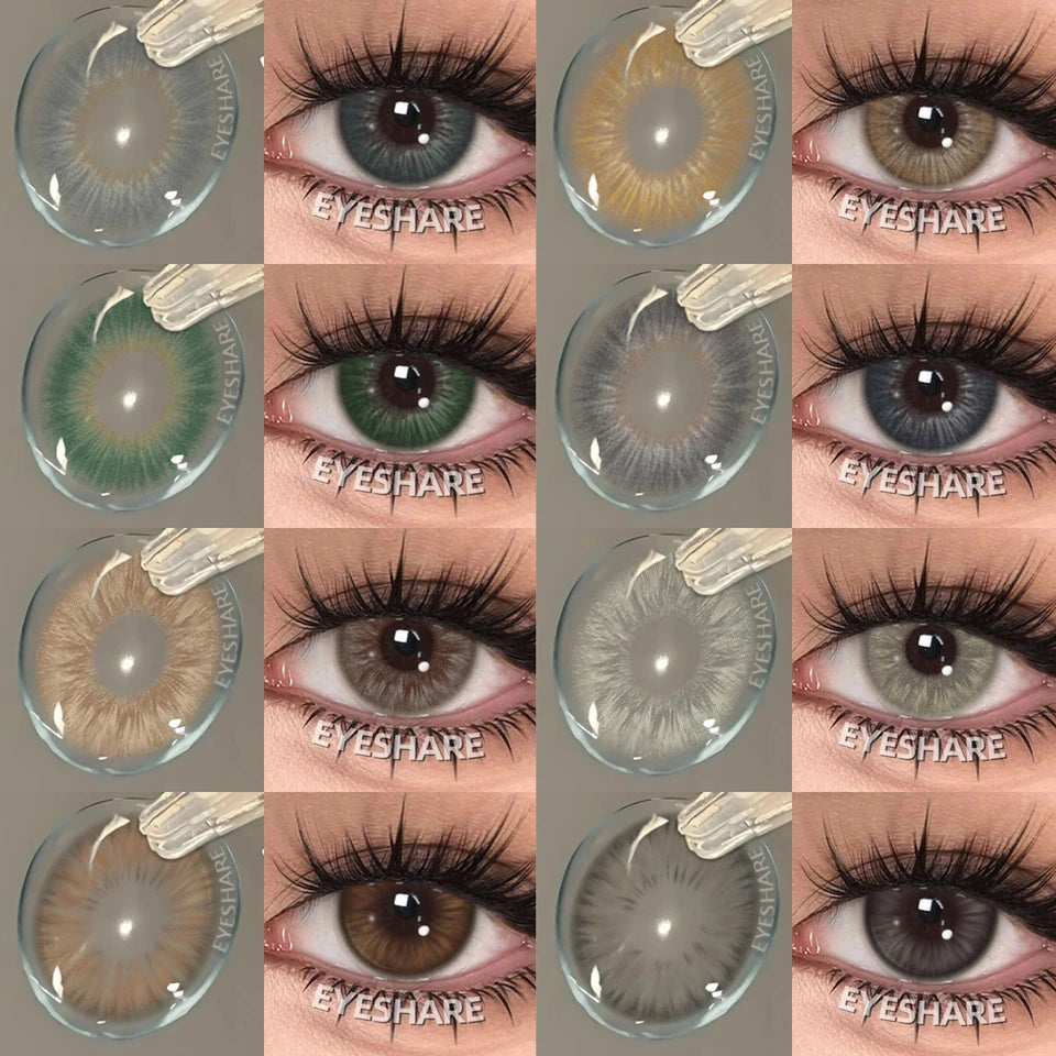 EYESHARE 1pair Color Contact Lenses Softlens for Eyes Lenses Cosmetic Eyecontacts Brown Colored Contact Lenses For Eyes