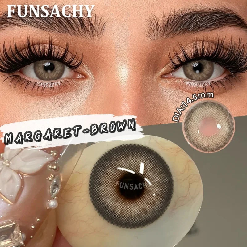 FUNSACHY 1 Pair Green Pupils for Eyes Colored Contact Lenses Natural Brown Makeup Lens Fast Shipping Yearly Cosmetic Gray Lens