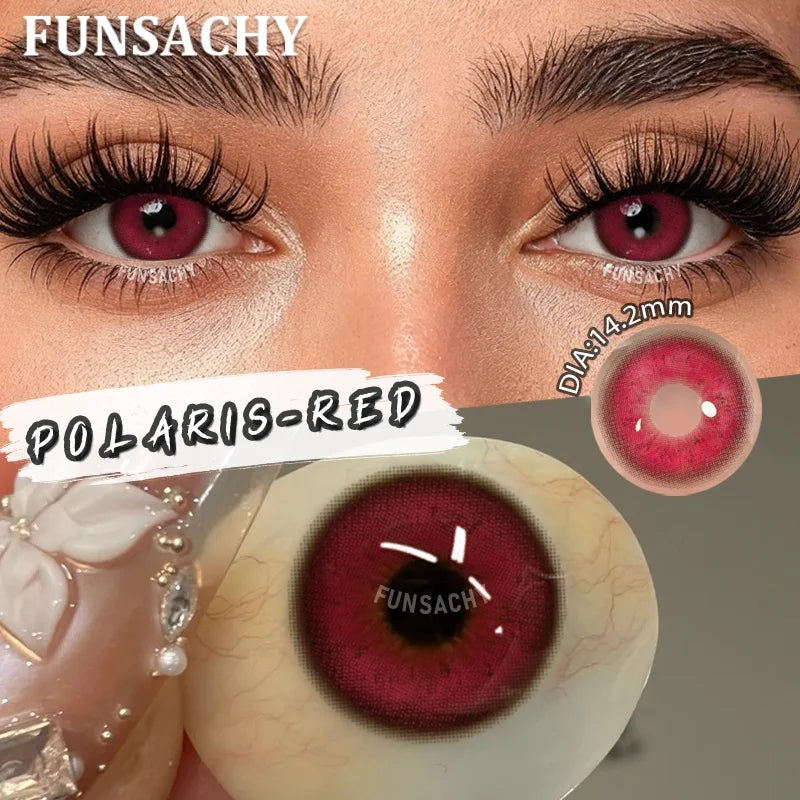 FUNSACHY 1 Pair Green Pupils for Eyes Colored Contact Lenses Natural Brown Makeup Lens Fast Shipping Yearly Cosmetic Gray Lens