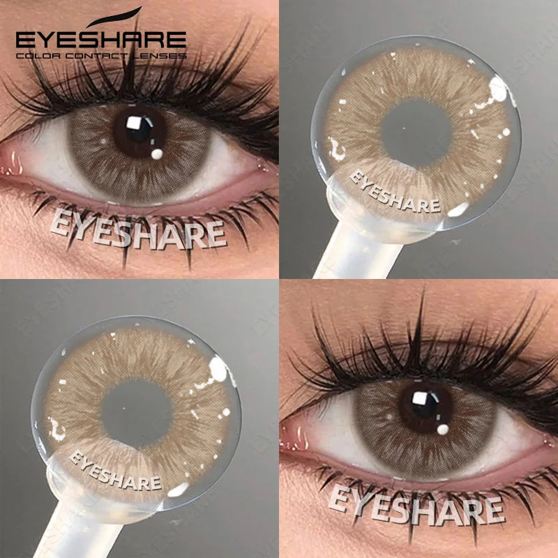EYESHARE 1pair Color Contact Lenses Softlens for Eyes Lenses Cosmetic Eyecontacts Brown Colored Contact Lenses For Eyes