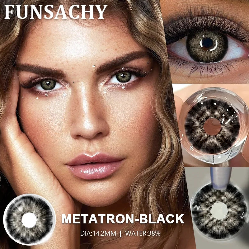 FUNSACHY 1 Pair Green Pupils for Eyes Colored Contact Lenses Natural Brown Makeup Lens Fast Shipping Yearly Cosmetic Gray Lens