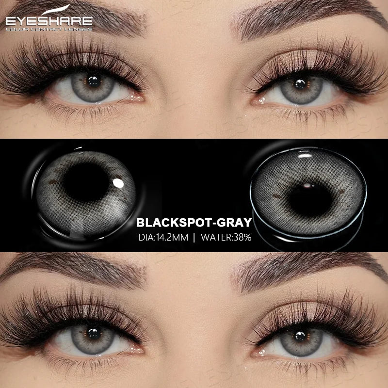 EYESHARE 2pcs Natural Colored Contact Lenses Brown Lenses Fashion Blue Gray Beauty Lenses Green Colored Pupils Eyes Makeup Lens