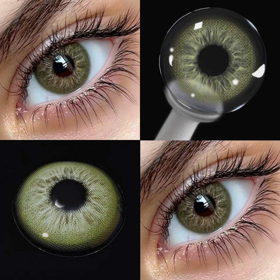 Lalens Unspoken Brown Blue Natural Soft Colored Contact Lenses 14.2mm Grey Yearly Wear Natural Eye Contacts for Daily Cosmetic