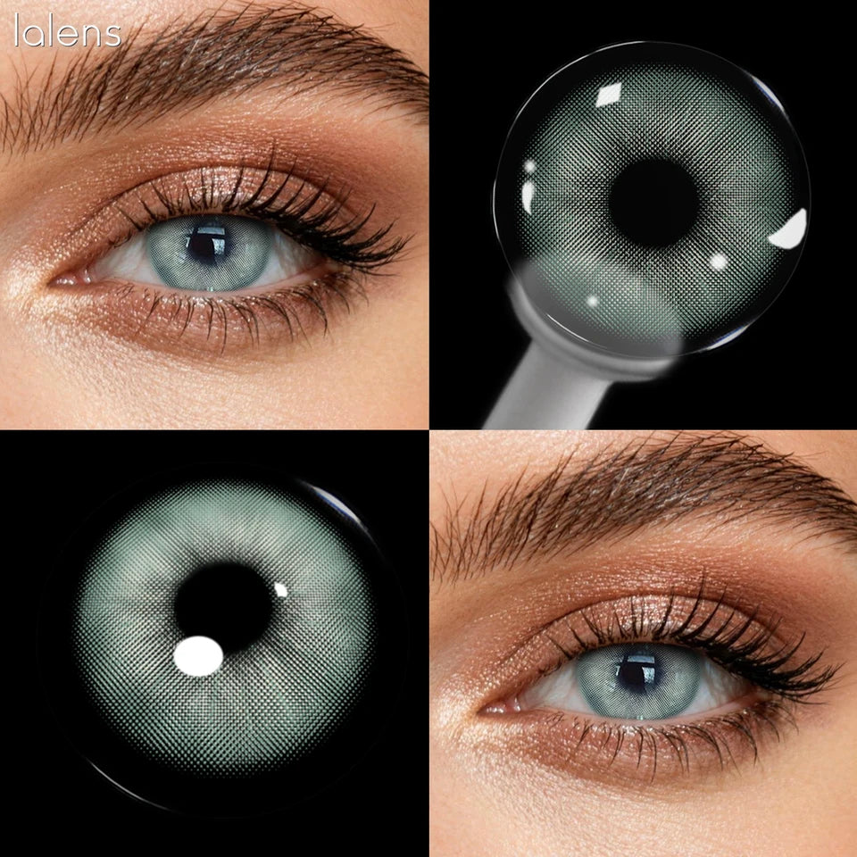 Lalens Rome Times Grey 14.2mm Small Pupil Natural Colored Contact Lenses Yearly Disposable Fashion Eye Contacts for Daily Makeup