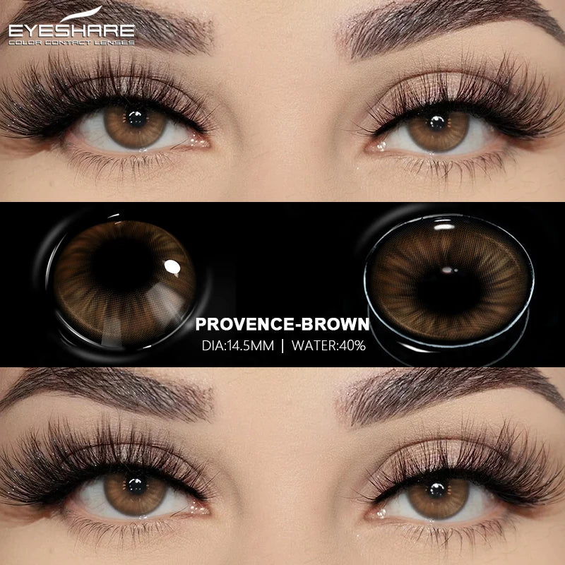 EYESHARE 2pcs Natural Colored Contact Lenses Brown Lenses Fashion Blue Gray Beauty Lenses Green Colored Pupils Eyes Makeup Lens