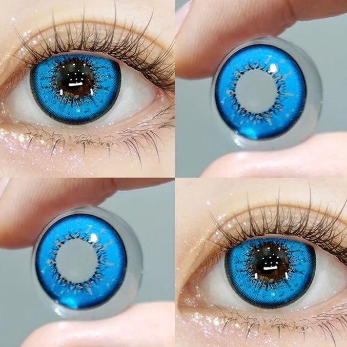 VISUASHOW 6 Months Use Green Red Anime Cosplay Colored Contact Lenses for Coser Cosplayer Daily Party Eye Beauty Makeup Contacts