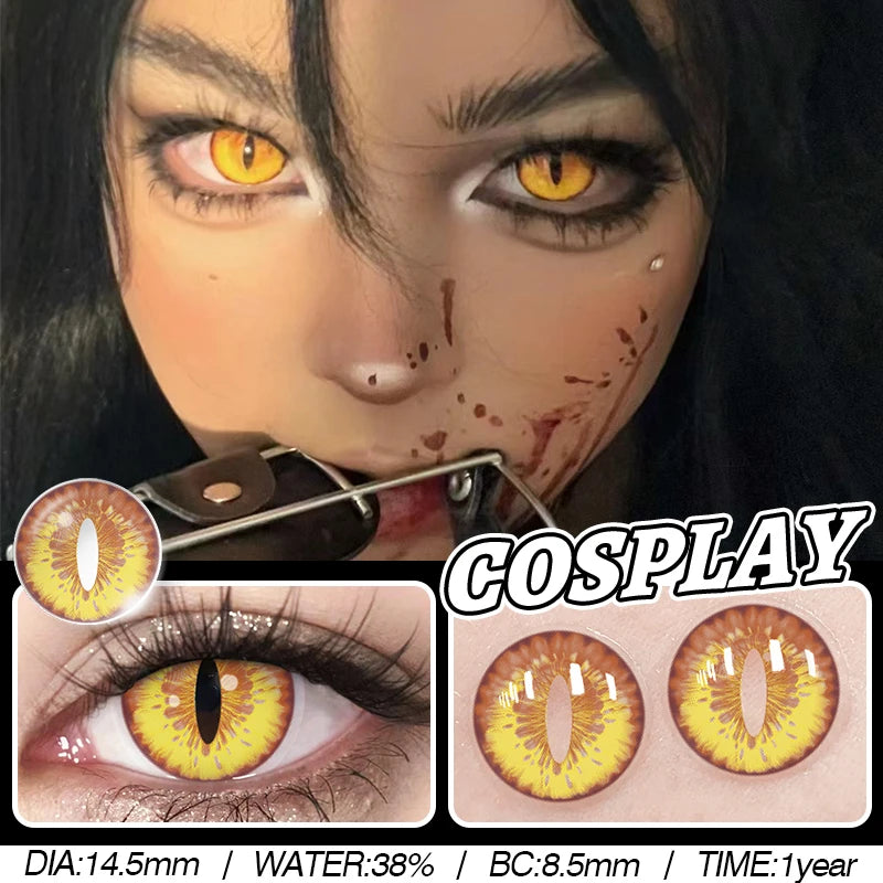 FUNSACHY 1 Pair New Demon Cosplay Contact Lenses for Halloween 2026 Cosplay Makeup Party Contact Lens Vampire Witch Softlens