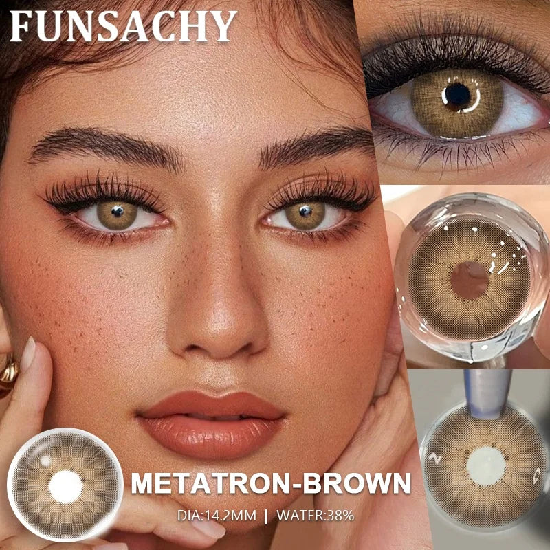 FUNSACHY 1 Pair Green Pupils for Eyes Colored Contact Lenses Natural Brown Makeup Lens Fast Shipping Yearly Cosmetic Gray Lens