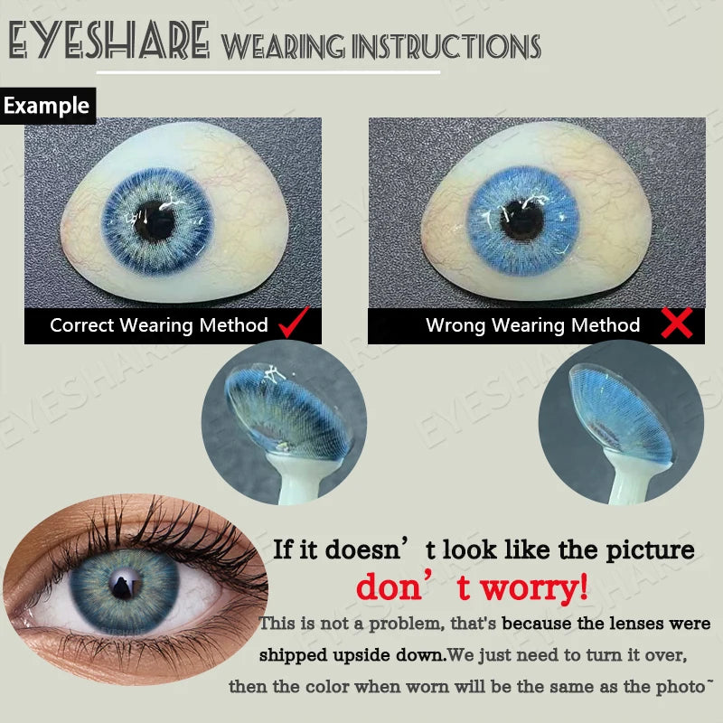 EYESHARE 2pcs Natural Colored Contact Lenses Brown Lenses Fashion Blue Gray Beauty Lenses Green Colored Pupils Eyes Makeup Lens