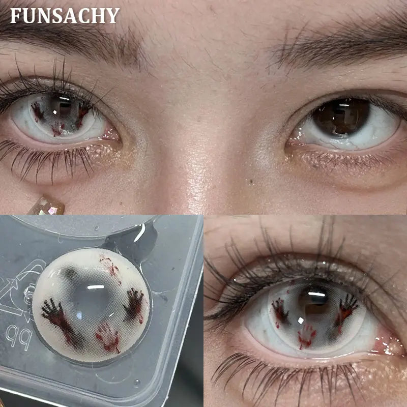 FUNSACHY 1 Pair New Demon Cosplay Contact Lenses for Halloween 2026 Cosplay Makeup Party Contact Lens Vampire Witch Softlens