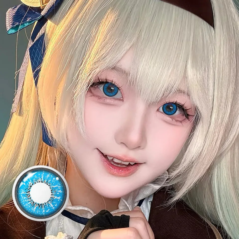 VISUASHOW 6 Months Use Green Red Anime Cosplay Colored Contact Lenses for Coser Cosplayer Daily Party Eye Beauty Makeup Contacts