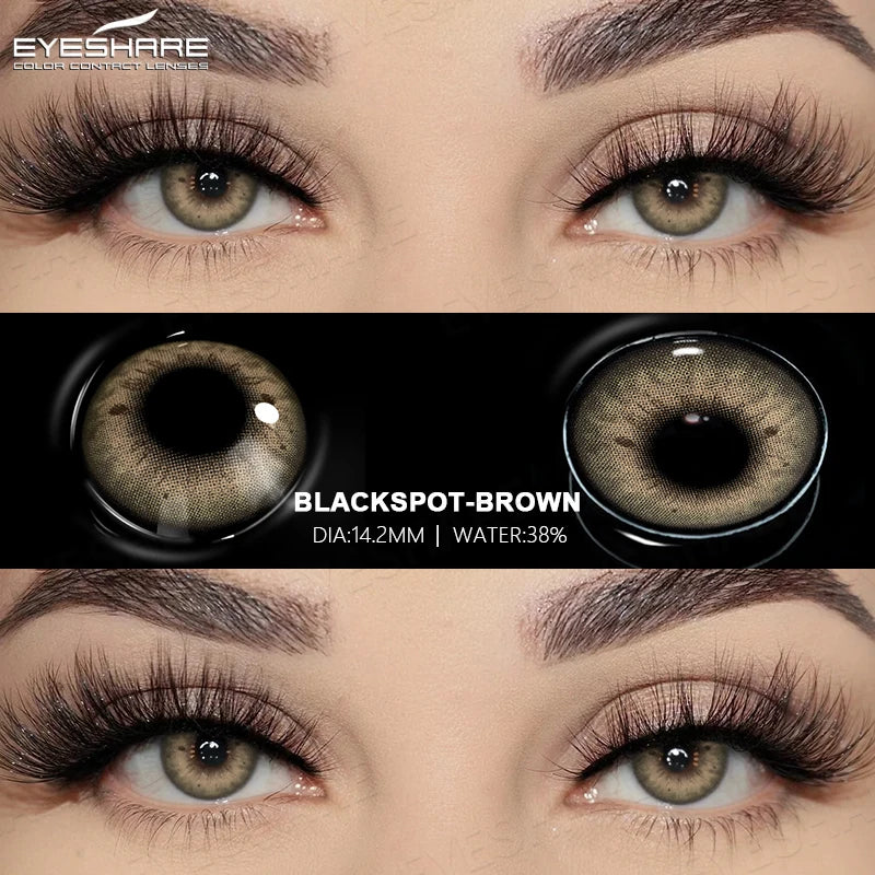 EYESHARE 2pcs Natural Colored Contact Lenses Brown Lenses Fashion Blue Gray Beauty Lenses Green Colored Pupils Eyes Makeup Lens