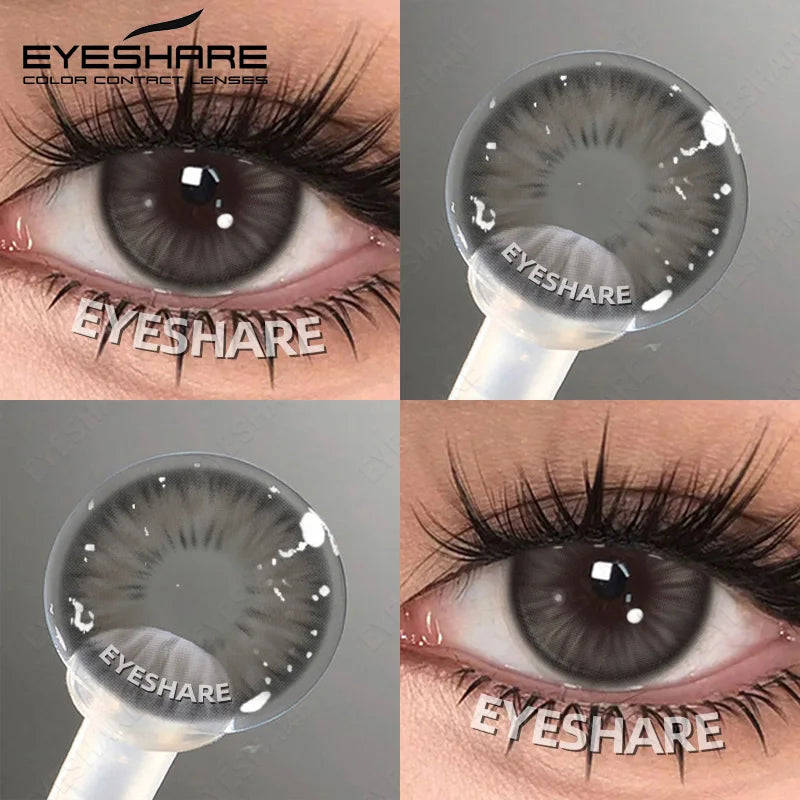 EYESHARE 1pair Color Contact Lenses Softlens for Eyes Lenses Cosmetic Eyecontacts Brown Colored Contact Lenses For Eyes
