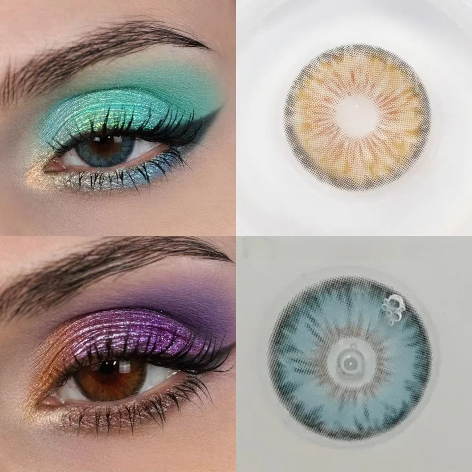 Lalens 14.2mm Cleopatra Brown Korean Design Colored Contact Lenses Half Yearly Small Pupil Natural Eye Contacts for Daily Makeup