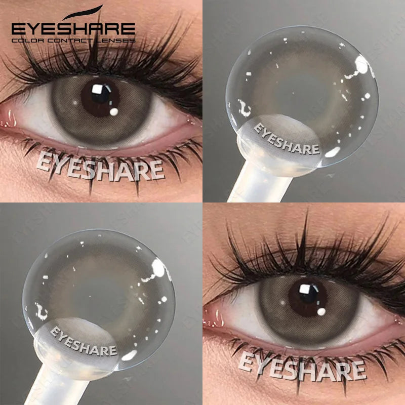 EYESHARE 1pair Color Contact Lenses Softlens for Eyes Lenses Cosmetic Eyecontacts Brown Colored Contact Lenses For Eyes
